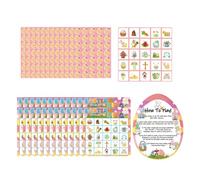 YEJBBUC 24 Players Easter Bingo Games and Stickers for Kids Indoor Family Activities