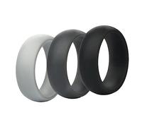 YEJBBUC 3 Pieces 8mm Wide Flexible Rubber Silicone Wedding Finger Ring Band US Size11