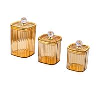 YEJBBUC 3 Pieces Appetizer Food Bowl Airtight Food Storage Container for Dining Room Nut Amber Big Diamond