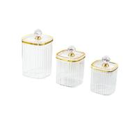 YEJBBUC 3 Pieces Appetizer Food Bowl Airtight Food Storage Container for Dining Room Nut Clear Big Diamond