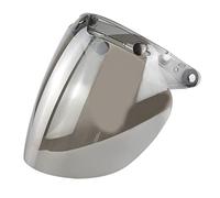 YEJBBUC 3 Snap Visor Lens Shield for Open Face Helmets Retro Windscreen Durable Silvery 22x21cm