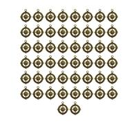 YEJBBUC 50 Pieces Compass Shape Charms 3D Pendents for Bracelet Necklace Graduation Gift Bronze Color