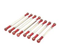 YEJBBUC 8 Pieces Adjustable Professional Spare Parts Steering Link Rod for MN128 1:12 Accs Red