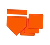 YEJBBUC Baseball Softball 5 Pieces Base Set Rubber Field Bases Orange