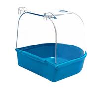 YEJBBUC Bird Bath Box Reusable Caged Parrot Bathing Tub for Budgie Budgerigar Canary Blue 13.5x14x13cm