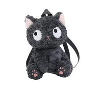 YEJBBUC Black Cat Shaped Backpack Trendy Travel Backpack Cute Plush Animal Backpack