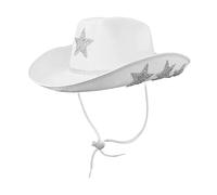 YEJBBUC Cowgirl Hat Trendy White Cowboy Hat for Holidays Birthday Gift Roles Playing