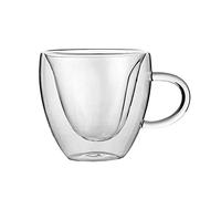 YEJBBUC High Borosilicate Double Wall Coffee Mug Clear for Juice Milk Cappuccino 250ml