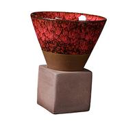 YEJBBUC Latte Pull Flower Porcelain Cup Kung Fu Tea Cup for Cafe Restaurant Red 11x9.3x9.3cm