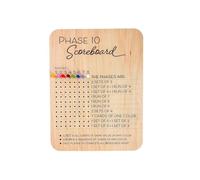 YEJBBUC Phase Ten Score Sheets Competition Wooden Phase Ten Scoreboard for Game Adults