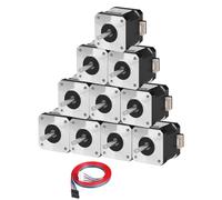 YEJMKJ 10Pack Nema 17 Stepper Motor 1.8 ° 2 Phase High Torque 0.41Nm(58.06oz·in) Bipolar 42x40mm 1.5A 2.0Ω 4-Lead Shaft 24mm φ5mm 42 Stepper Motor Cable 1M for 3D Printer CNC DIY Robot Machine
