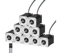 YEJMKJ 10Pack Nema 17 Stepper Motor 2 Phase 1.8 ° 0.84Nm(118.95oz·in) High Torque Bipolar 60mm 2.3A 1.5Ω 4-Lead Shaft 24mm φ5mm 42 Stepper Motor Cable 1M for 3D Printer DIY Robot CNC Machine