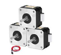 YEJMKJ 3Pack Nema 17 Stepper Motor 1.8 ° 2 Phase High Torque 0.26Nm(36.82oz·in) Bipolar 42x26mm 2.0A 1.1Ω 4-Lead Shaft 24mm φ5mm 42 Stepper Motor incl. Cable 1M for 3D Printer DIY Robot CNC Machine