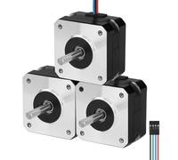 YEJMKJ 3Pack Nema 17 Stepper Motor 1.8 ° 2 Phase High Torque 0.26Nm(36.82oz·in) Bipolar 42x26mm 2.0A 1.5Ω 4-Lead Shaft 24mm φ5mm 42 Stepper Motor incl. Cable 1M for 3D Printer DIY Robot CNC Machine