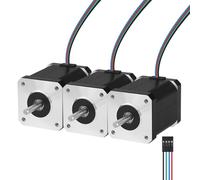 YEJMKJ 3Pack Nema 17 Stepper Motor 1.8 ° 2 Phase High Torque 0.84Nm(118.95oz·in) Bipolar 42x60mm 2.3A 1.5Ω 4-Lead Shaft 24mm φ5mm 42 Stepper Motor Cable 1M for 3D Printer DIY Robot CNC Machine