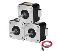 YEJMKJ 3Pack Nema 17 Stepper Motor 2 Phase 1.8 ° 0.28Nm(39.65oz·in) High Torque Bipolar 28mm 1.2Ω 1.6A 4-Lead Shaft 24mm φ5mm 42 Stepper Motor Cable 1M for 3D Printer DIY Robot CNC Machine