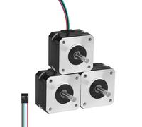 YEJMKJ 3Pack Nema 17 Stepper Motor 2 Phase 1.8 ° 0.28Nm(39.65oz·in) High Torque Bipolar 28mm 1.6Ω 1.6A 4-Lead Shaft 24mm φ5mm 42 Stepper Motor Cable 1M for 3D Printer DIY Robot CNC Machine