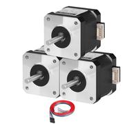 YEJMKJ 3Pack Nema 17 Stepper Motor 2 Phase 1.8 ° 0.41Nm(58.06oz·in) High Torque Bipolar 40mm 2.0Ω 1.5A 4-Lead Shaft 24mm φ5mm 42 Stepper Motor Cable 1M for 3D Printer CNC DIY Robot Machine