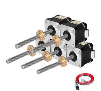 YEJMKJ 5 Pack Nema 17 Stepper Motor TR8x8 100mm with T8 Lead Screw 1.8 ° 2 Phase High Torque 0.44Nm (62.31oz·in) 1.7A 1.7Ω Bipolar 42x40mm 4-Wire Connector Cable 1M for 3D Printer DIY Robot CNC