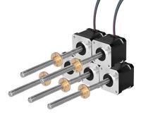 YEJMKJ 5 Pack Nema 17 Stepper Motor TR8x8 210mm with T8 Lead Screw 1.8 ° 2 Phase High Torque 0.44Nm (62.31oz·in) 1.7A 2.2Ω Bipolar 42x39mm 4-Lead Cable 1M for 3D Printer DIY Robot CNC Machine