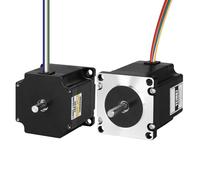 YEJMKJ Dual Shaft Nema 23 Stepper Motor High Torque 2 Phase 1.8 ° Bipolar Unipolar 2.1A 0.75Ω 55mm 8-Lead Dual Shaft φ6.35mm 57 Step Motor Cable 1M for CNC Mill 3D Printer DIY Robot