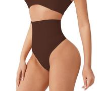 Yekartary Thong Shapewear for Women Tummy Control Underwear Butt Lifter Panties Seamless Body Shaper, Coffee, M