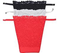 YEKEYI 3Pcs Cleavage Cover up for Women Lace Camisole Clip-on Mock Snappy Bra Insert Overlay Modesty Panel Vest Black White Red