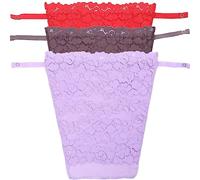 YEKEYI 3Pcs Cleavage Cover up for Women Lace Camisole Clip-on Mock Snappy Bra Insert Overlay Modesty Panel Vest