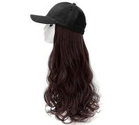 YEKEYI Baseball Cap Wig Synthetic Hats with Hair Attached with Long Wavy Hair Hat for Women Daily Party Use