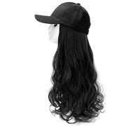 YEKEYI Baseball Cap Wig Synthetic Hats with Hair Attached with Long Wavy Hair Hat for Women Daily Party Use