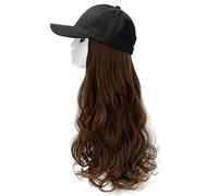 YEKEYI Baseball Cap Wig Synthetic Hats with Hair Attached with Long Wavy Hair Hat for Women Daily Party Use