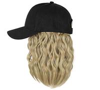 YEKEYI Hat Wig for Women, Short Wave Baseball Cap Wig with Curly Synthetic Hair Extensions