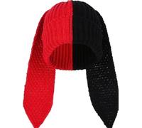 YEKEYI Knit Beanie Hats Cute Long Ears Funny Hat Winter Cap Warm Skull Cap Ski Hat Black red
