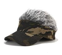 YEKEYI Novelty Hair Visor Cap Adjustable Baseball Hat Wig Spiked Hairs Unisex Cycling Bike Bicycle Cap Fake Hair Wig Visor