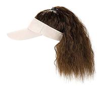 YEKEYI Ponytail Wig Baseball Cap with Hair Synthetic Hats with Hair Attached Long Wavy Hair for Women Daily Party Use