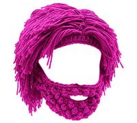 YEKEYI Wig Beard Hats Creative Barbarian Knit Wig Beanie Funny Knit Hat Beard Funny Party Beanies Ski Mask