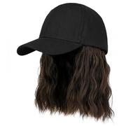 YEKEYI Women's Short Bob Wigs Baseball Cap with Hair Girls Natural Wig Hats Curly Hair