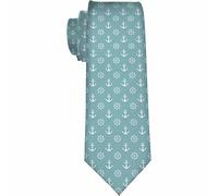 Yekiua Anchors Ties Rudder Nautical Ships Wheels Men's Business Necktie For Husband Father Valentine's Day Father's Day Gift, Anchors, One Size