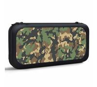 Yekiua Camouflage Carry Case Compatible With Nintendo Switch And New Switch Oled Console Green Military Camo Portable Hard Shell Pouch Carrying Travel Game Bag