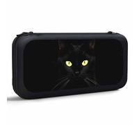 Yekiua Cat Switch Case For Nintendo Switch And Switch Oled Model Cool Black Cat Face Beautiful Eyes Portable Full Protection Carrying Travel Bag Storage For Switch Console