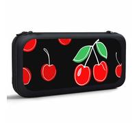 Yekiua Cherries Carry Case Compatible With Nintendo Switch And New Switch Oled Console Red Juicy Fruit Berry Portable Hard Shell Pouch Carrying Travel Game Bag