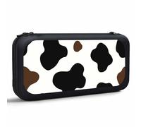 Yekiua Cow Switch Case For Nintendo Switch And Switch Oled Model Brown Black White Spotted Skin Fur Portable Full Protection Carrying Travel Bag Storage For Switch Console