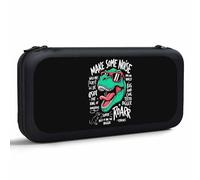 Yekiua Dinosaur Switch Case For Nintendo Switch And Switch Oled Model T-Rex Wearing Sunglasses Cool Slogans Portable Full Protection Carrying Travel Bag Storage For Switch Console