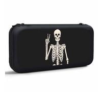 Yekiua Human Skeleton Posing Carrying Case For Nintendo Switch And New Switch Oled Model(2021) Rock Roll Skull Hippie Protective Hard Shell Travel Carrying Case Pouch For Console & Accessories