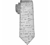 Yekiua Mathematics Men's Tie Math Mathematical Formulas Formal Business Wedding Neckties Ties For Men Black White, Mathematics, One size