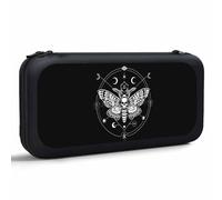 Yekiua Moth Dead Head Carry Case Compatible With Nintendo Switch And New Switch Oled Console Mystical Circle Sacred Geometry Moon Esoteric Symbol Portable Hard Shell Pouch Carrying Travel Game Bag