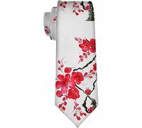 Yekiua Nautical Chart Men's Ties Old Ancient Adventure Explorer Vintage Map Neck Tie Business Wedding Formal Fashion Necktie, Blossoming Tree Branch, One size