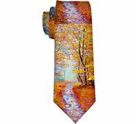 Yekiua Nautical Chart Men's Ties Old Ancient Adventure Explorer Vintage Map Neck Tie Business Wedding Formal Fashion Necktie, Autumn Landscape, One size