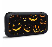 Yekiua Pumpkin Carrying Case For Nintendo Switch And New Switch Oled Model(2021) Evil Spooky Smile Scary Ghost Face Halloween Protective Hard Shell Travel Carrying Case Pouch For Console & Accessories