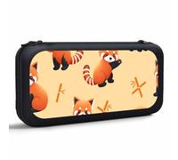 Yekiua Red Panda Carry Case Compatible With Nintendo Switch And New Switch Oled Console Cute Bamboo Bears Portable Hard Shell Pouch Carrying Travel Game Bag